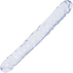 Doc Johnson Crystal Jellies Jr Double Dong, 12 Inch, Clear