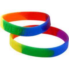 Gaysentials Silicone Wristbands, One Size, Rainbow