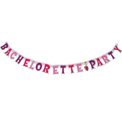 Bachelorette Party Letter Banner, 9 Foot, Pink