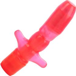 CalExotics Anal T Vibrating Jelly Butt Plug, 3.25 Inch, Pink
