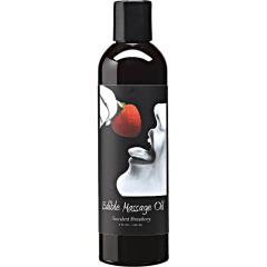 Earthly Body Edible Massage Oil, 8 fl.oz (236 mL), Succulent Strawberry