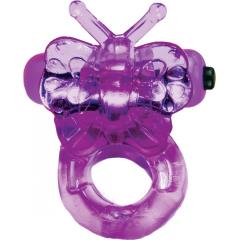 Hott Products Purrrfect Pets Buzzy Butterfly Vibrating Cockring, Purple