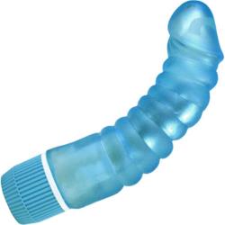 Silky Stud G-Spot Waterproof Vibrator, 7 Inch, Blue