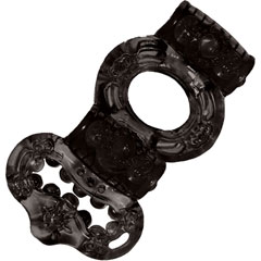 Macho Ultimate Double Power Cock and Balls Jelly Ring, Black