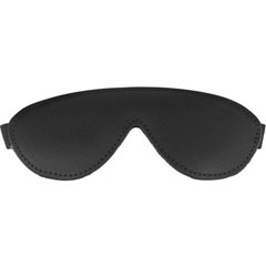 KinkLab Padded Leather Blindfold, One Size, Black