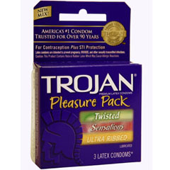 Trojan Pleasure Pack Lubricated Condoms, 3 Pack