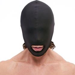 Lux Fetish Open Mouth Stretch Hood, Black