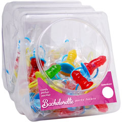 Bachelorette Party Favors Candy Pecker Pacifier 48 Pieces Display, Assorted Flavors
