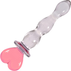 NS Novelties Crystal Heart of Glass Dong, 8 Inch, Pink