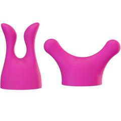 Palm Power Body Massager Silicone Heads Finger and Curve Attachment, Pink