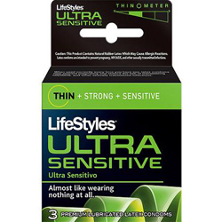 LifeStyles Ultra Sensitive Lubricated Condoms, 3 Pack