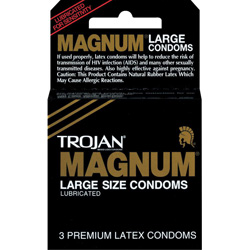 Trojan Magnum Large Size Lubricated Condoms, 3 Pack