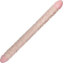 Ivory Duo Huge Veined Double Dong, 18 Inch, Flesh