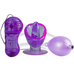 Shane`s World Vibrating Turbo Suction Tongue with Hand Pump, Purple