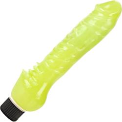 CalExotics Glow-in-the-Dark Jelly Vibrating Penis, 7.5 Inch