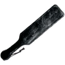 SportSheets Fur Lined Leather Paddle, Black