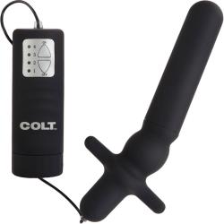 COLT by CalExotics Vibrating Power Anal T Probe, 6.75 Inch, Black