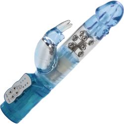 Waterproof Jack Rabbit Jelly Vibrator, 10 Inch, Blue