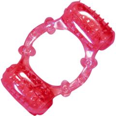 Hott Products Humm Double Dinger Vibrating Ring, Magenta