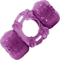 Partners Pleasure Vibrating Waterproof Silicone Ring, Purple