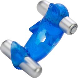 CalExotics Triple Orgasm Erection Enhancer Silicone Vibrating Cockring, Blue