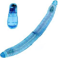 Nasstoys Bendable Vibrating Double Dong, 14 Inch, Blue