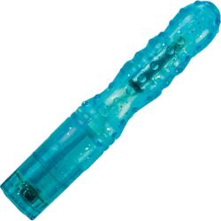 CalExotics Sparkle Softees Nubbie Waterproof Jelly Vibrator, 6.5 Inch, Blue