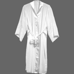 Night Sleep Sexy Wear Appliqued Sleeve Robe, 1X, White