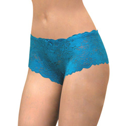 Floral Lace Boy Short Panty for Women, Extra Small, Cool Blue