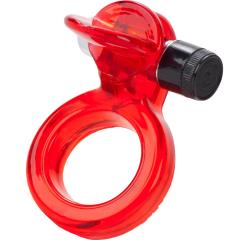 CalExotics Clit Flicker Jelly Cock Ring with Wireless Stimulator, Red