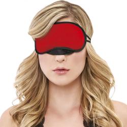 Velvet Reversible Double Strap Blindfold Eye Mask Red