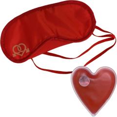 OptiSex Warming Heart Massager and Eye Mask Romantic Gift Set, Red