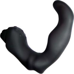 Velvet Plush Vibrating Silicone Prostate Mini Probe, 3.75 Inch, Black