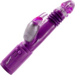 Deep Stroker Rabbit Thrusting Vibe for Women, 10.5 Inch, Purple