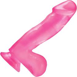 Basix Rubber Works Chubby Dong with Suction Cup, 6.5 Inch, Pink