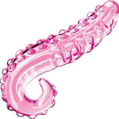 Icicles No 24 Glass G-Spot Curved Dong, 6 Inch, Light Pink