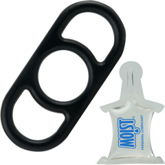 Quick Release Reusable Cock Ring with FREE Lube Sample, Black