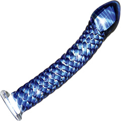 Icicles No 29 G-Spot Glass Dong, 7 Inch, Blue