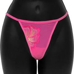 Necessary Objects Sexy Flower Side String Thong, Medium, Pink