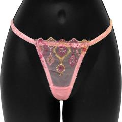 Jewel Of The Nile Bow Back G String Panty, Small, Pink