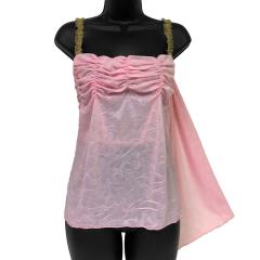 Necessary Objects Cherry Pie Relaxed Fit and Ruffled Camisole Top, 34B, Pink