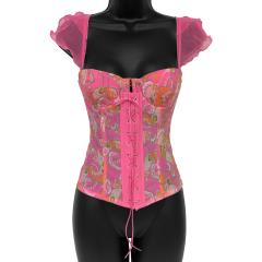 Necessary Objects Cabana Baby Zippered Corset, 36B, Floral Pattern