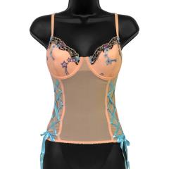 Sexy Sadie Underwire Padded Cup Corset 34C Peach Puff