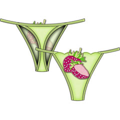 Wild Berry Side String Thong Large Lime