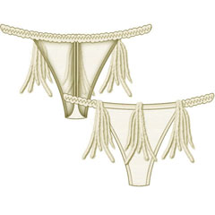 Tail Feathers Thin Back Thong Large Ivory