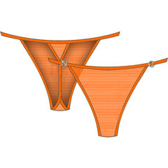 N.O. Charm String Side Thong Medium Orange