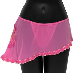 Necessary Objects Sexy Seashell Asymmetrical Skirted Thong, Small, Pink