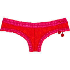 Necessary Objects Cherry Pie Sweet and Low Tanga Panty, Large, Red