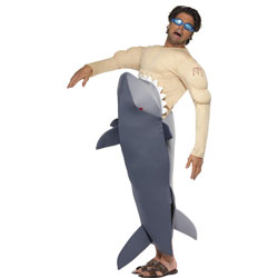 Smiffys Man Eating Shark Costume , One Size, Grey