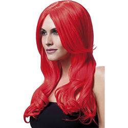 Fever Khloe Long Wave Wig, One Size, Neon Red
